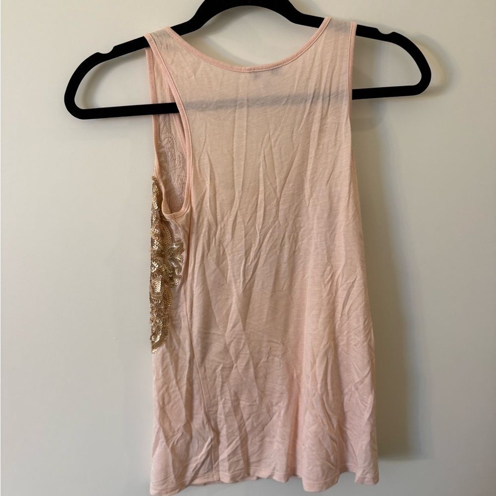 Express Light Pink Tank Top with Gold Sequin Detail - Picture 4 of 4